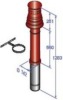 Terminal Ventouse Vertical 80/125 Rouge Alu/Galva De Dietrich DY 736 ref 84887736